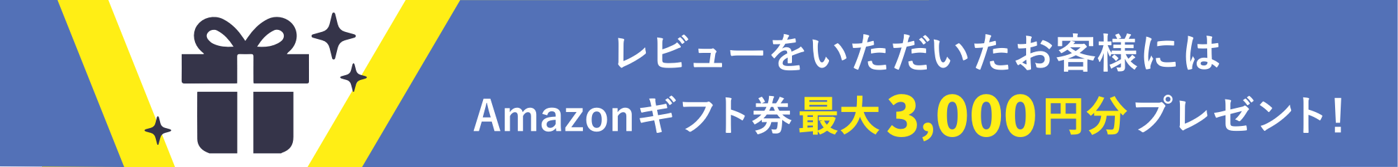 レビューをいただいたお客様にはAmazonギフト券をプレゼント！